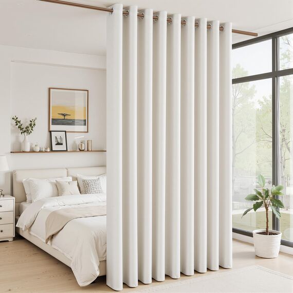 MRTREES Beige Verdunkelungsvorhang Ösen 90x90 Single Thermo Türvorhang für Schlafzimmer und Wohnzimmer 1 Bahne 228x228cm 90x90 Zoll Hellbeige