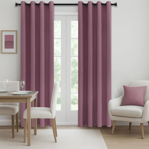 MRTREES Vorhang Blickdicht Gardinen Thermovorhang mit Ösen Verdunklungsvorhang Ösenschal Vorhänge Kurz Modern 225×140cm(H×B) Altrosa 2er Set für Hotels Büros Wohnzimmer Schlafzimmer Kinderzimmer
