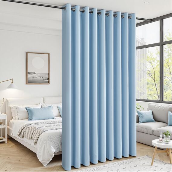 MRTREES Thermovorhang mit Ösen, Thermovorhang für Tür, Schlafzimmer, Wohnzimmer, 1 Paneel 200 x 240 cm, Himmelblau