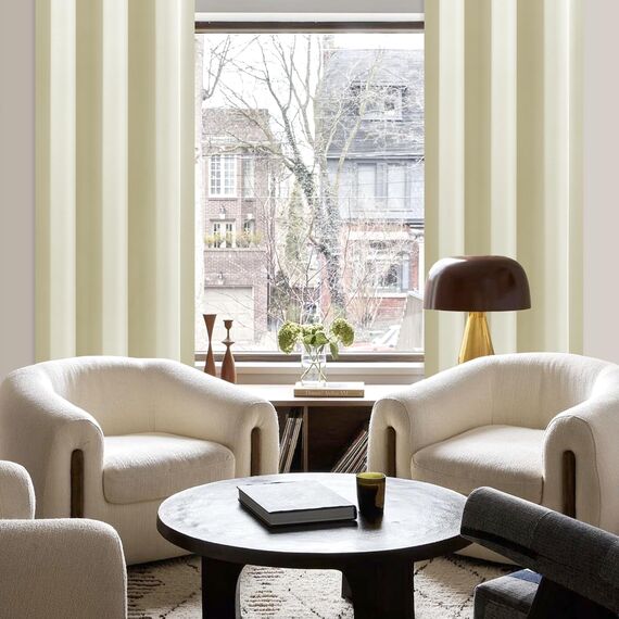 MRTREES Verdunkelungsvorhänge mit Ösen, 90 Zoll Tropfen, Creme Thermovorhänge für Wohnzimmer Schlafzimmer, 2 Bahnen Fensterbehandlung 117x228 cm 46x90 Zoll Creme Beige