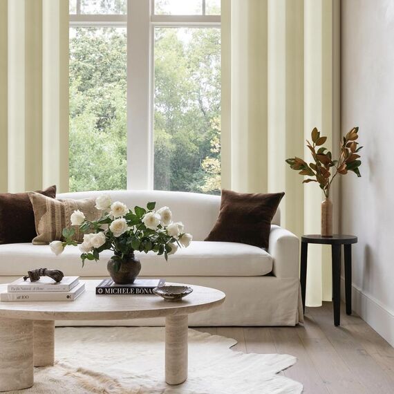 MRTREES Verdunkelungsvorhänge mit Ösen, 90 Zoll Tropfen, Creme Thermovorhänge für Wohnzimmer Schlafzimmer, 2 Bahnen Fensterbehandlung 117x228 cm 46x90 Zoll Creme Beige