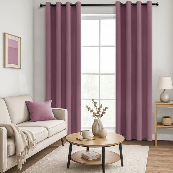 MRTREES Vorhang Blickdicht Gardinen Thermovorhang mit Ösen Verdunklungsvorhang Ösenschal Vorhänge Kurz Modern 225×140cm(H×B) Altrosa 2er Set für Hotels Büros Wohnzimmer Schlafzimmer Kinderzimmer