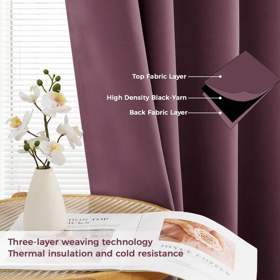 MRTREES Vorhang Blickdicht Gardinen Thermovorhang mit Ösen Verdunklungsvorhang Ösenschal Vorhänge Kurz Modern 225×140cm(H×B) Altrosa 2er Set für Hotels Büros Wohnzimmer Schlafzimmer Kinderzimmer