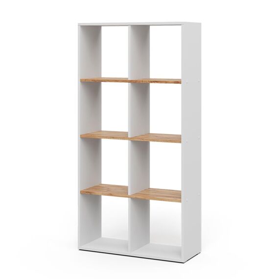 Vicco Raumteiler Scutum, Weiß/Goldkraft Eiche, 143 x 72 cm, zur Nutzung als Raumteiler oder offenes Bücherregal