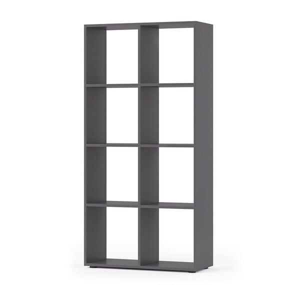 Vicco Raumteiler Scutum, Grau, 143 x 72 cm, zur Nutzung als Raumteiler oder offenes Bücherregal