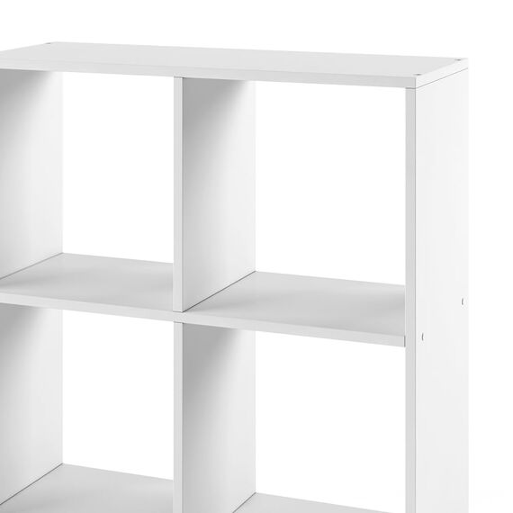 Vicco Raumteiler Tetra, Weiß, 72.6 x 72 cm, zur Aufbewahrung und Präsentation von Büchern oder Dekoboxen