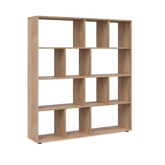 Vicco Raumteiler Pilar, Sonoma, 131.6 x 143 cm, zur flexiblen Raumaufteilung und Aufbewahrung von Büchern