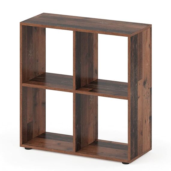 Vicco Raumteiler Tetra, Antikholz, 72.6 x 72 cm, zur Aufbewahrung und Präsentation von Büchern oder Dekoboxen