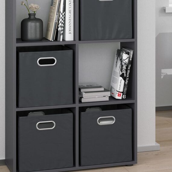Vicco Raumteiler Scutum, Grau, 143 x 72 cm, zur Nutzung als Raumteiler oder offenes Bücherregal