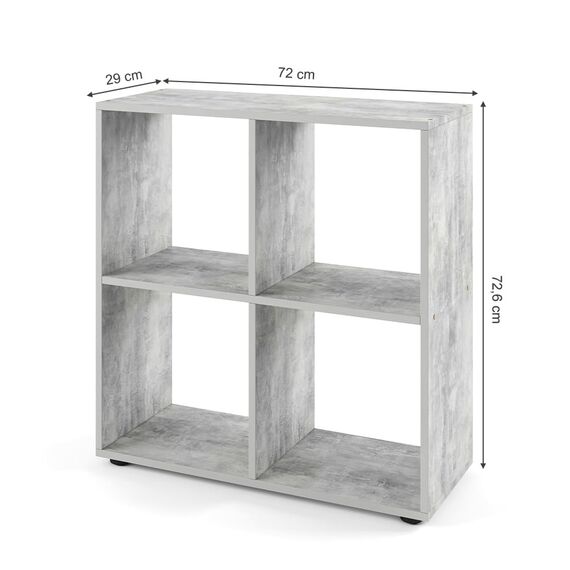 Vicco Raumteiler Tetra, Beton, 72.6 x 72 cm, zur Aufbewahrung und Präsentation von Büchern oder Dekoboxen