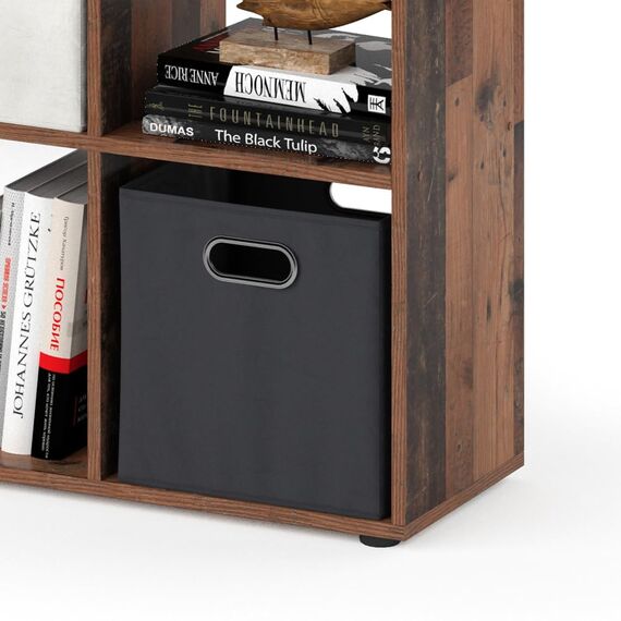 Vicco Raumteiler Tetra, Antikholz, 72.6 x 72 cm, zur Aufbewahrung und Präsentation von Büchern oder Dekoboxen