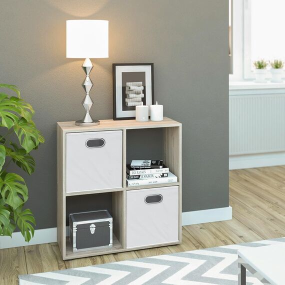 Vicco Raumteiler Tetra, Sonoma, 72.6 x 72 cm, zur Aufbewahrung und Präsentation von Büchern oder Dekoboxen