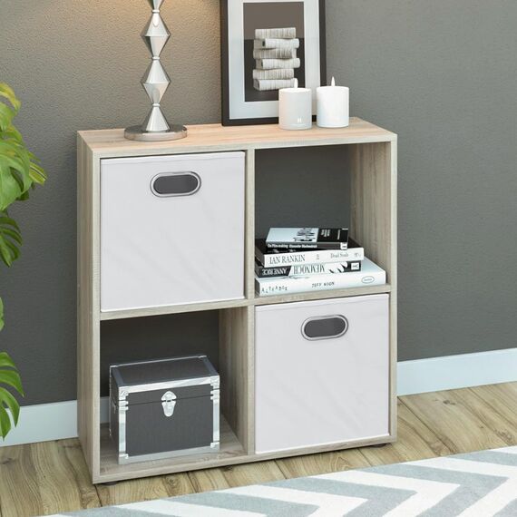 Vicco Raumteiler Tetra, Sonoma, 72.6 x 72 cm, zur Aufbewahrung und Präsentation von Büchern oder Dekoboxen