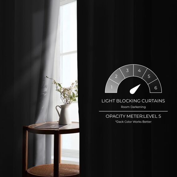 MRTREES Vorhang Blickdicht Gardinen Thermovorhang mit Ösen Verdunklungsvorhang Ösenschal Vorhänge Kurz Modern 300×140cm(H×B) Hellgrau 2er Set für Hotels Büros Wohnzimmer Schlafzimmer Kinderzimmer