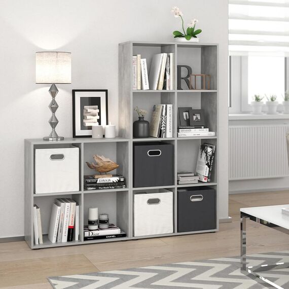 Vicco Raumteiler Scutum, Beton, 143 x 72 cm, zur Nutzung als Raumteiler oder offenes Bücherregal