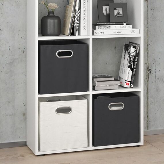 Vicco Raumteiler Scutum, Weiß, 143 x 72 cm, zur Nutzung als Raumteiler oder offenes Bücherregal