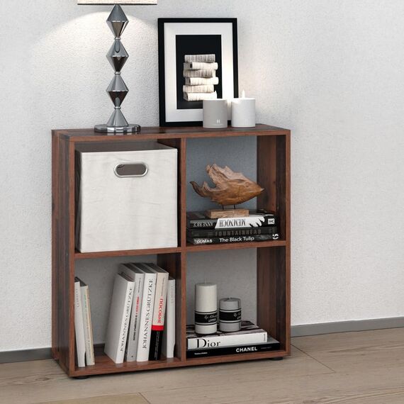 Vicco Raumteiler Tetra, Antikholz, 72.6 x 72 cm, zur Aufbewahrung und Präsentation von Büchern oder Dekoboxen