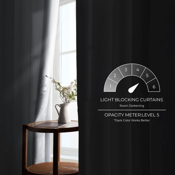 MRTREES Vorhang Blickdicht Gardinen Thermovorhang mit Ösen Verdunklungsvorhang Ösenschal Vorhänge Kurz Modern 300×140cm(H×B) Weißgrau 2er Set für Hotels Büros Wohnzimmer Schlafzimmer Kinderzimmer