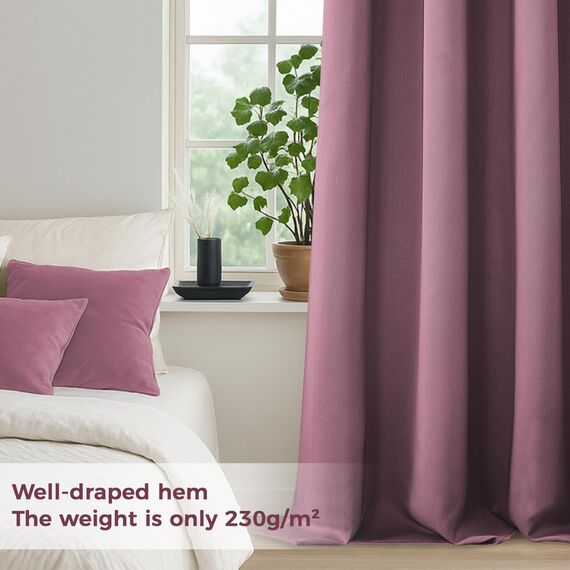 MRTREES Blackout Curtain Thermo Vorhänge Blickdicht Stores Gardinen mit Ösen Altrosa 2er Set 260 cm Lang, 140 cm Breit, Verdunkelungsvorhang für Schlafzimmer Kinderzimmer Wohnzimmer