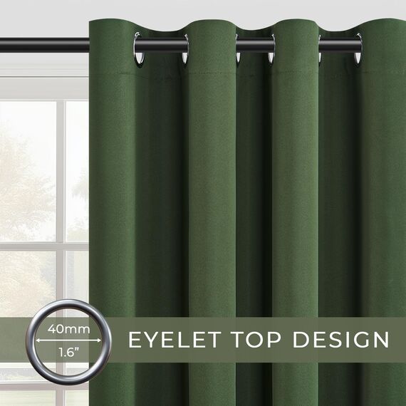 MRTREES Vorhang Blickdicht mit Ösen Thermovorhang Oliv-Grün 2er Set, Blickdichte Vorhänge 245 cm Lang 140 cm Breit, Gardinenschals für Wohnzimmer Schlafzimmer Kinderzimmer, Blackout Curtain