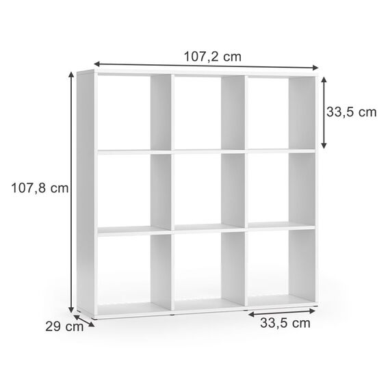 Vicco Raumteiler Nove, Weiß, 104 x 108 cm, zur flexiblen Raumaufteilung und Aufbewahrung nutzbar