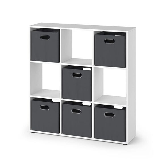 Vicco Raumteiler Nove, Weiß, 104 x 108 cm mit 6 Faltboxen, zur flexiblen Raumaufteilung und Aufbewahrung nutzbar