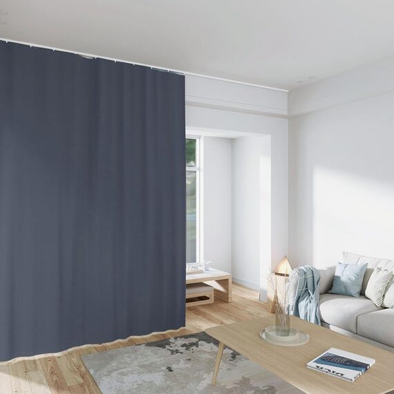 MaKefeile Raumteiler Gardinen Vorhänge Total Blackout Blickdicht Sichtschutz Vorhang Panel Raum wärmeisoliert Geräuschreduzierung für Schlafzimmer Fenster Wohnzimmer Deckenschiene B 10ft × H 9ft