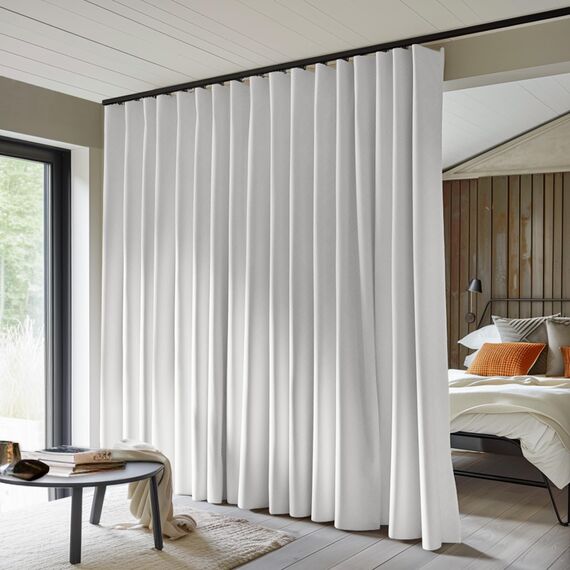 MaKefeile Raumteiler-Vorhänge, vollständig verdunkelnd, Sichtschutzvorhang, Paneel, wärmeisoliert, Geräuschreduzierung, Vorhang für Schlafzimmer, Fenster, Wohnzimmer, Deckenschienenvorhänge, B 3 m × H