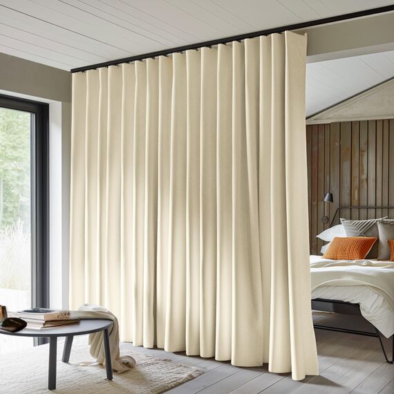 MaKefeile Raumteiler-Vorhänge, vollständig verdunkelnd, Sichtschutzvorhang, Paneel, wärmeisoliert, Geräuschreduzierung, Vorhänge für Schlafzimmer, Fenster, Wohnzimmer, Deckenschienenvorhang, B 4,5 m ×