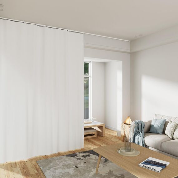 MaKefeile Raumteiler-Vorhänge, totale Verdunkelung, Sichtschutz, Paneel, wärmeisoliert, Geräuschreduzierung, Vorhänge für Schlafzimmer, Fenster, Wohnzimmer, Deckenschienenvorhang, B 2,5 m × H 2,4 m
