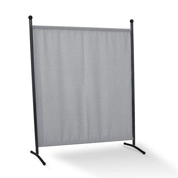 ANGERER Stellwand 178 x 178 cm, Sicht- & Sonnenschutz, Raumtrenner, Innen & Outdoor Büro Balkon/Terrasse, Schlafzimmer, Garten, Made in Germany, waschbare Bezüge, Polyacryl hellgrau