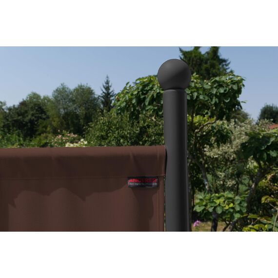 ANGERER Stellwand 178 x 178 cm, Sicht- & Sonnenschutz, Raumtrenner, Innen & Outdoor Büro Balkon/Terrasse, Schlafzimmer, Garten, Made in Germany, waschbare Bezüge, Polyacryl braun