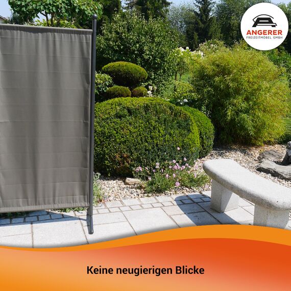 ANGERER Stellwand 178 x 82 cm, Sicht- & Sonnenschutz, Raumtrenner, Innen & Outdoor Büro Balkon/Terrasse, Schlafzimmer, Garten, Made in Germany, waschbare Bezüge, Polyacryl gelb