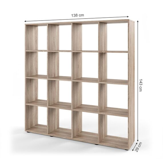 Vicco Raumteiler Karree, Sonoma, 138.5 x 142.5 cm, zur flexiblen Raumaufteilung und übersichtlichen Aufbewahrung