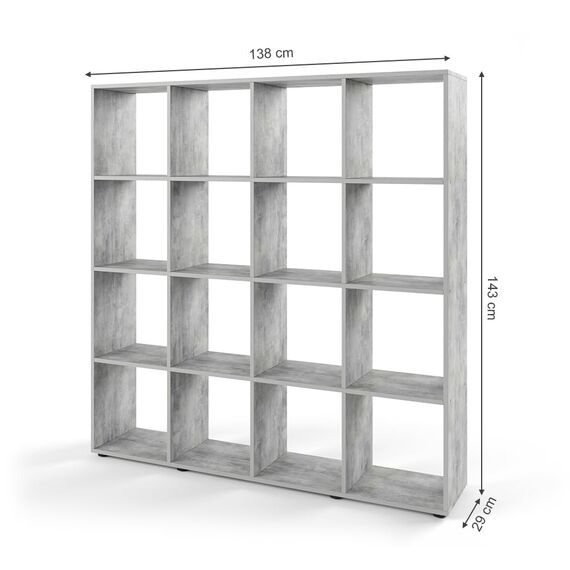 Vicco Raumteiler Karree, Grau, 138.5 x 142.5 cm, zur flexiblen Raumaufteilung und übersichtlichen Aufbewahrung