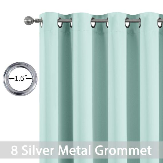 2 Platten yakamok isoliert Tülle Noise Blocking Verdunklungsvorhänge mit 2 Bändern für Schlafzimmer/Wohnzimmer, Polyester-Mischgewebe, Pool, 52Wx96L