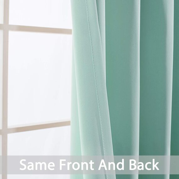 2 Platten yakamok isoliert Tülle Noise Blocking Verdunklungsvorhänge mit 2 Bändern für Schlafzimmer/Wohnzimmer, Polyester-Mischgewebe, Pool, 52Wx96L