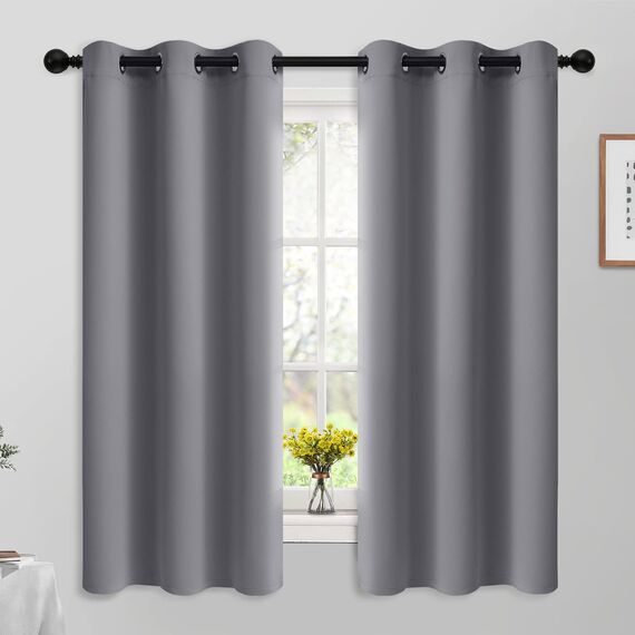 Yakamok Verdunkelungsvorhänge für Schlafzimmer, wärmeisoliert, 160 cm lang, mit Ösen, für Wohnzimmer, 122 x 163 cm, 2 Vorhänge