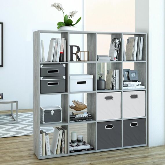 Vicco Raumteiler Karree, Grau, 138.5 x 142.5 cm, zur flexiblen Raumaufteilung und übersichtlichen Aufbewahrung