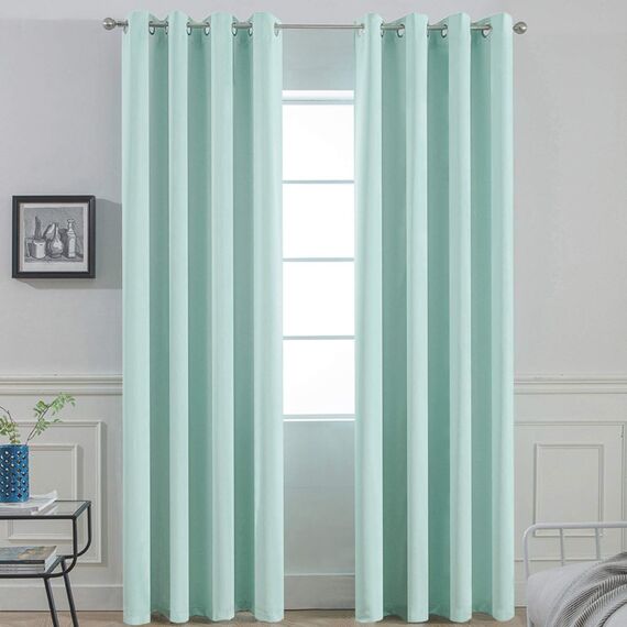 2 Platten yakamok isoliert Tülle Noise Blocking Verdunklungsvorhänge mit 2 Bändern für Schlafzimmer/Wohnzimmer, Polyester-Mischgewebe, Pool, 52Wx96L