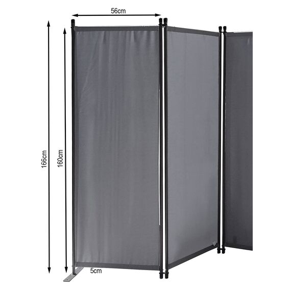 QUICK STAR Paravent 6 Teilig 340x165cm Beige - Garten & Balkon Sichtschutz Stellwand Innen & Außen - Raumteiler Trennwand Faltbar Blickdicht & Wetterfest