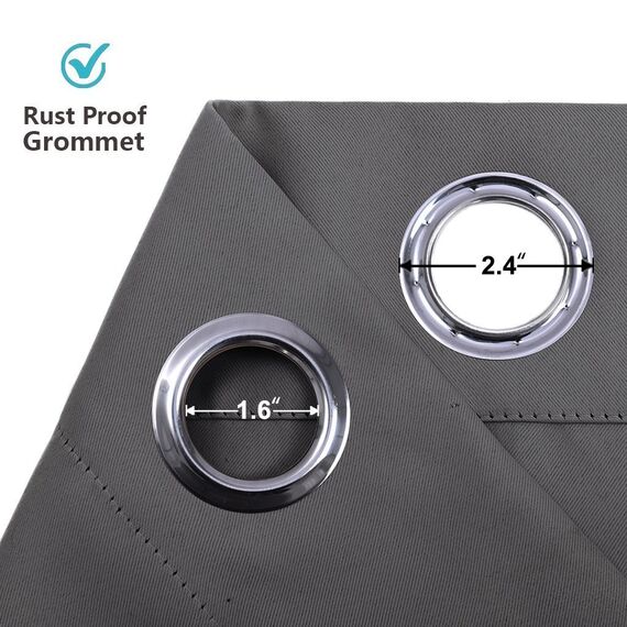 PONY DANCE Thermovorhang Hitzeschutz Raumteiler Vorhang Grau Blickdicht 1er Set H 240 x B 254 cm Extra Breite Gardine für Wohnzimmer/Schlafzimmer Fenster Vorhang Hitzeabweisend Verdunklungsgardine