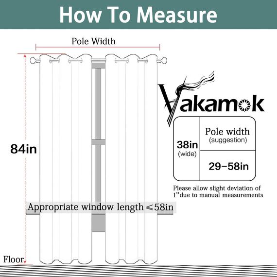 Yakamok 213 cm lange Verdunkelungsvorhänge für Schlafzimmer, wärmeisolierte Raumverdunkelungsvorhänge, lichtblockierende Verdunkelungsvorhänge für Wohnzimmer, 2 Paneele, 96 x 213 cm, Anthrazit