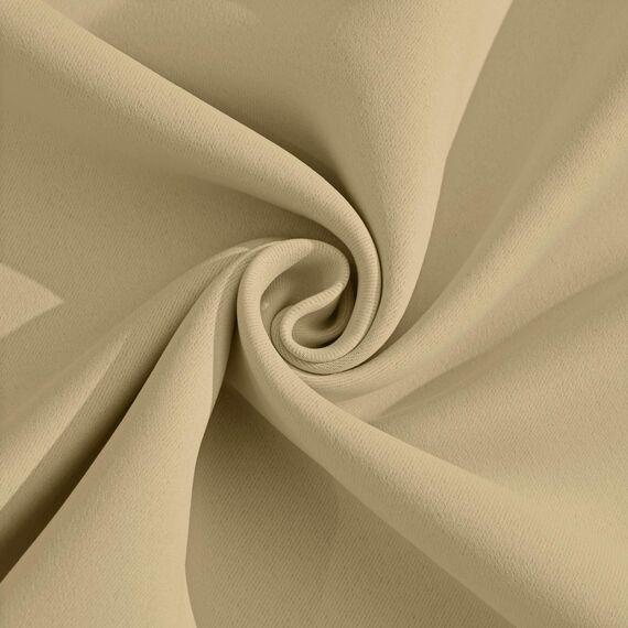 Yakamok Vorhänge, 160 cm Länge, Raumverdunkelung, wärmeisoliert, Fensterbehandlungsvorhang mit Ösen für Wohnzimmer (2 Bahnen, 132 x 160 cm, Beige)