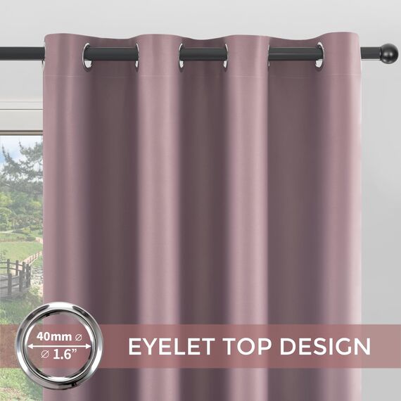 MRTREES Blackout Curtain Thermo Vorhang Gegen Kälte Gardine Blickdicht, Abdunkelnde Vorhänge mit Ösen 225 cm Lang 140 cm Breit, 1 Stück, Gardinen Verdunkelnd Altrosa für Wohnzimmer Kinderzimmer