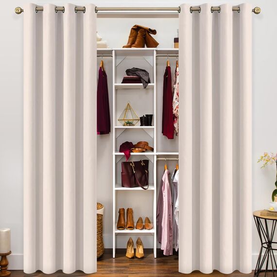 MRTREES Thermovorhang Gardine Blickdicht mit Ösen, Raumteiler Vorhang 280 cm Lang 200 cm Breit, 1 Stück, Verdunklungsvorhänge Beige Kälteschutz für Tür Wohnzimmer Kinderzimmer