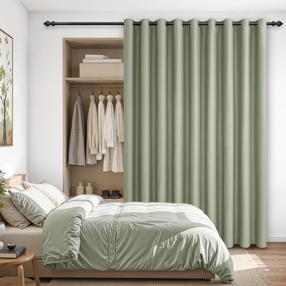 MRTREES Blickdichte Vorhänge mit Ösen Grün Thermovorhänge, Vorhang Blickdicht 225 cm Lang 140 cm Breit, 1 Stück, Gardinen Verdunkelnd Modern für Tür Wohnzimmer Schlafzimmer Kinderzimmer