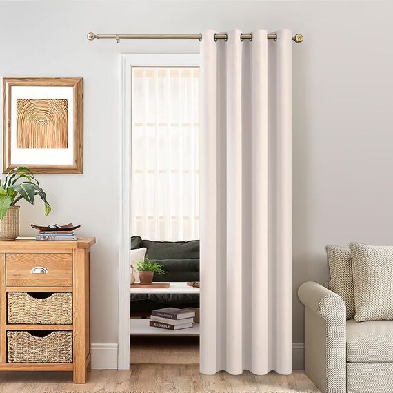 MRTREES Blickdichte Vorhänge Beige mit Ösen Vorhang Wärmeisolierend, Verdunkelungsvorhang 230 cm Lang 140 cm Breit, 1 Stück, Thermogardinen für Wohnzimmer Schlafzimmer, Blackout Curtain