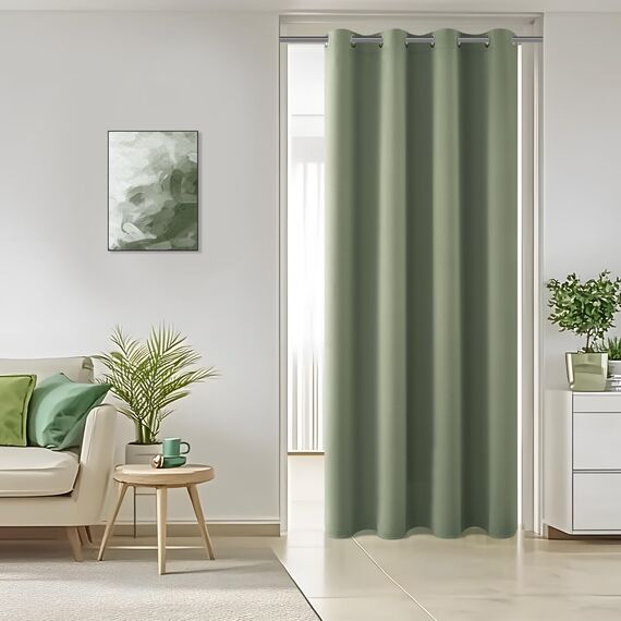 MRTREES Blickdichter Vorhang Ösen Vorhängeverdunkelung Wohnzimmer Modern, Thermo Vorhänge Grün Gegen Kälte und Hitze, Gardinen Schal Abdunkelnd 260 cm Lang 140 cm Breit, 1 Stück
