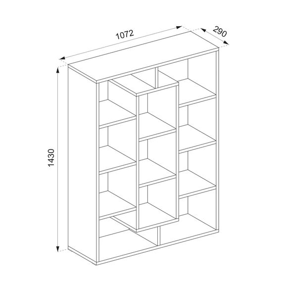 Vicco Raumteiler, Weiß, 107.2 x 143 cm, zur Raumtrennung und flexiblen Aufbewahrung einsetzbar